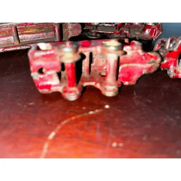 Antique Kilgore Cast Iron Toy Floor Train 4-piece set engine locomotive caboose